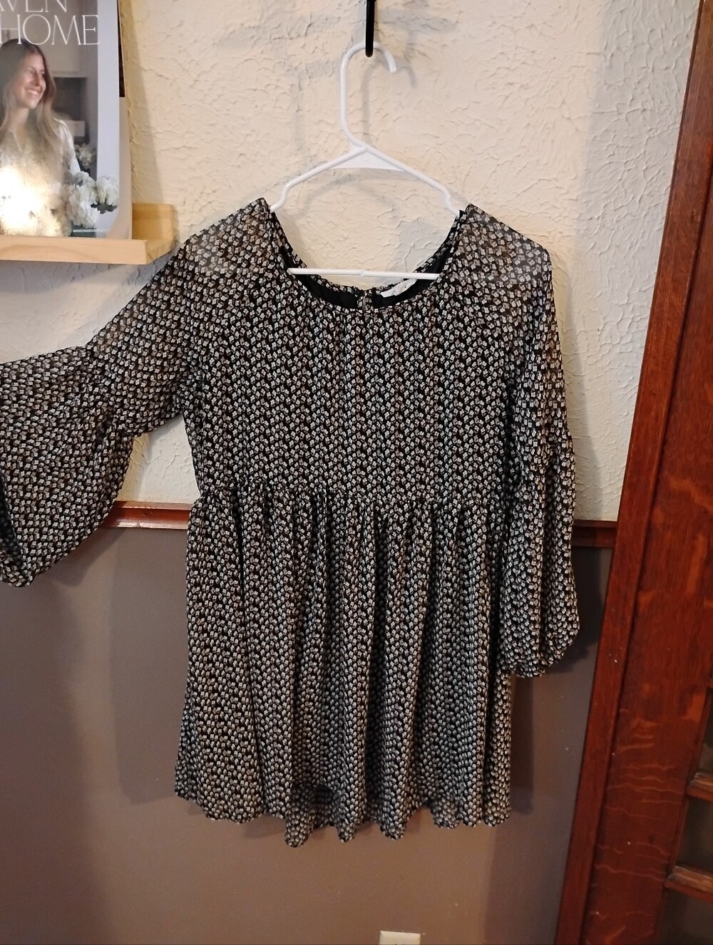 Classic Black Printed Women's Dress